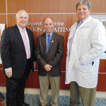Graham Lee, vice president for philanthropy, UM Memorial Hospital Foundation, is shown with Everyday Hero honorees Salvatore Verteramo, MD, emergency department physician, and Frank Ciocci, MD, medical director, Emergency Services, UM Shore Medical Center at Easton.